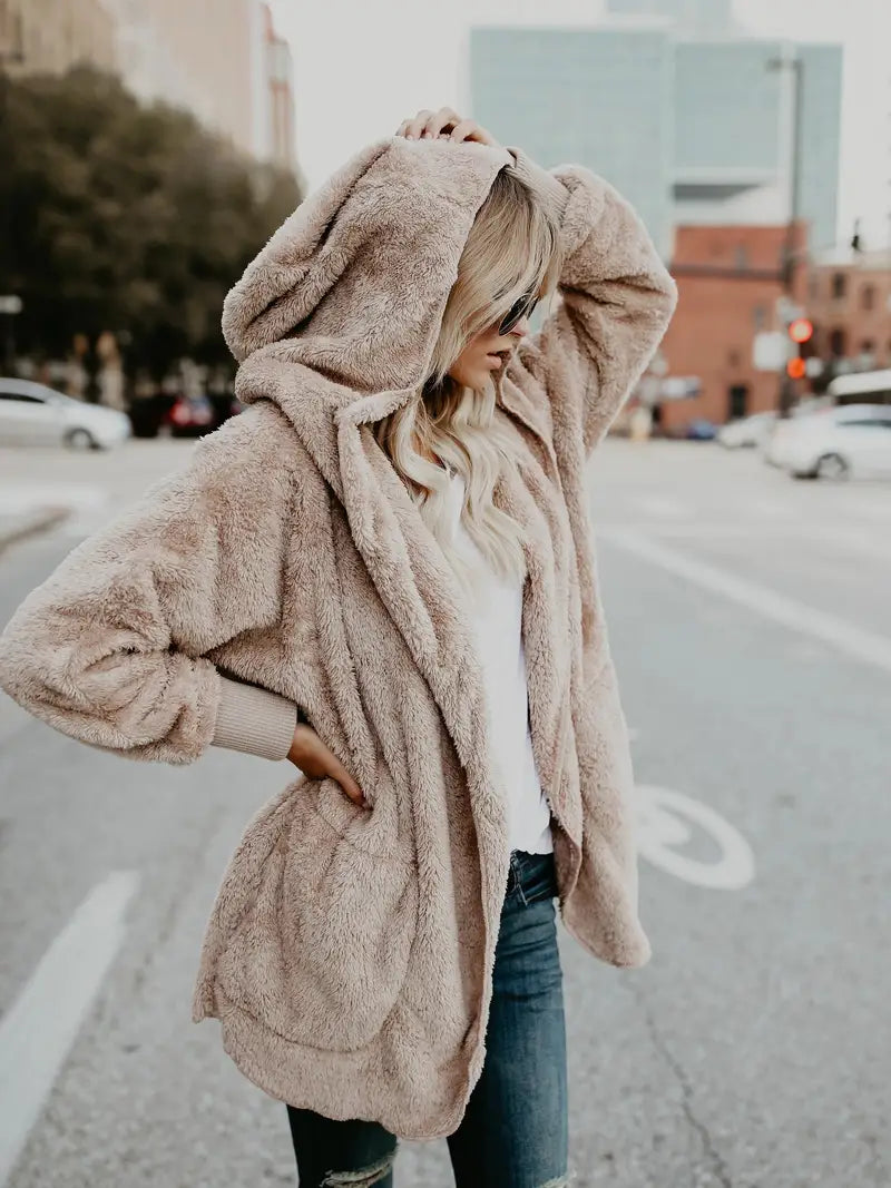 Tamia Oversized Sherpa Hooded Cardigan