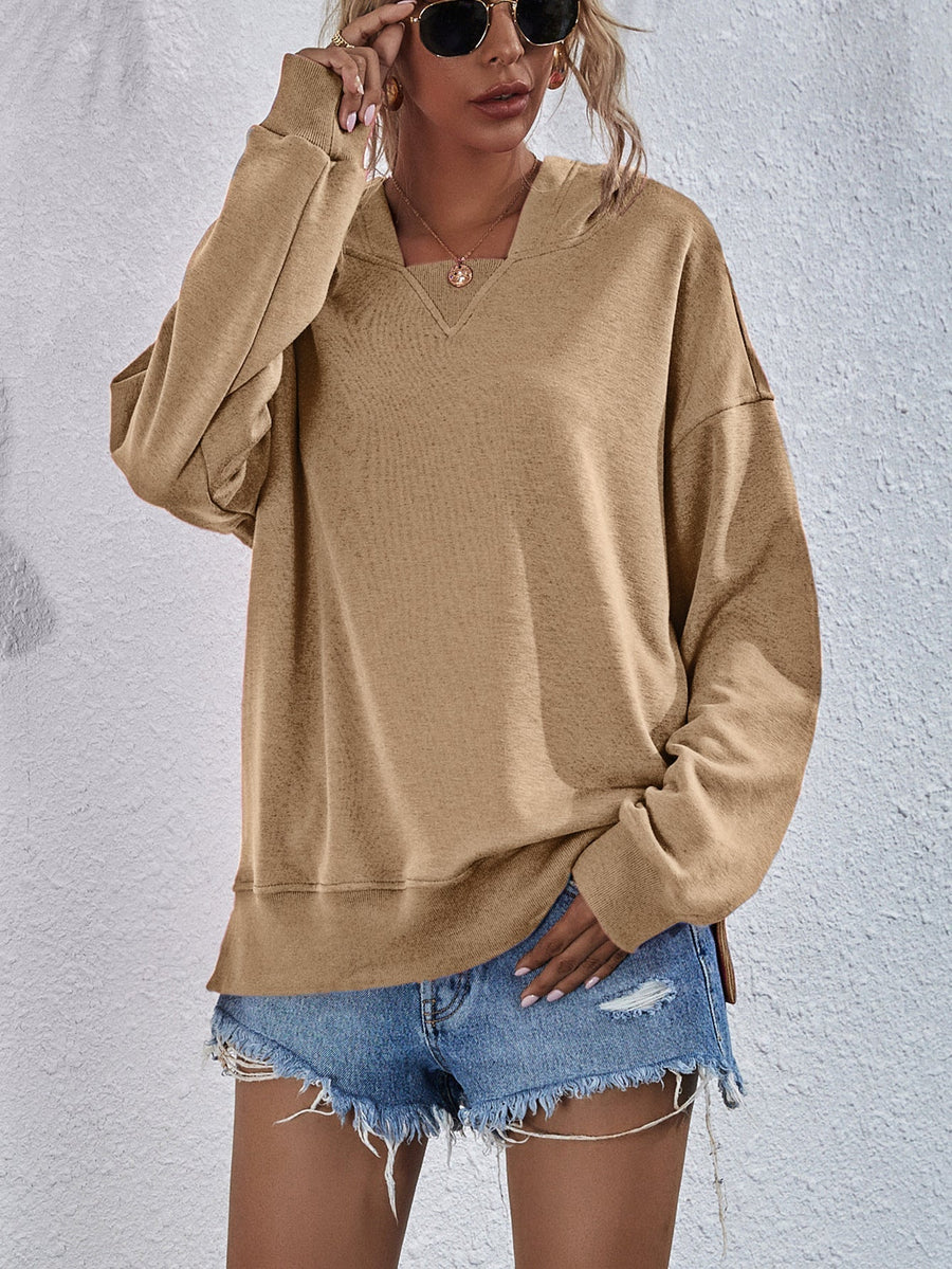 Skylar Oversized V Neck Hoodie