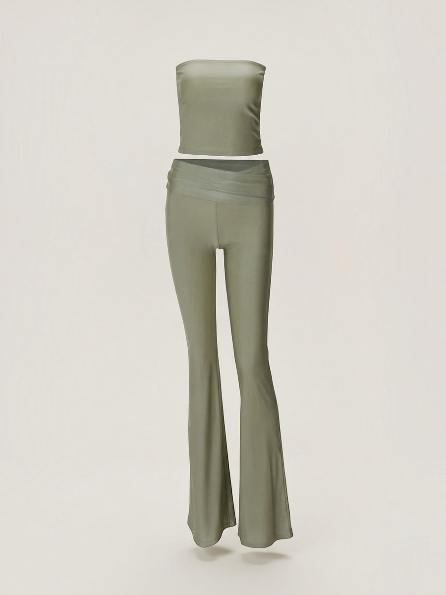 Amelie Bandeau Top and Flare Pants Set