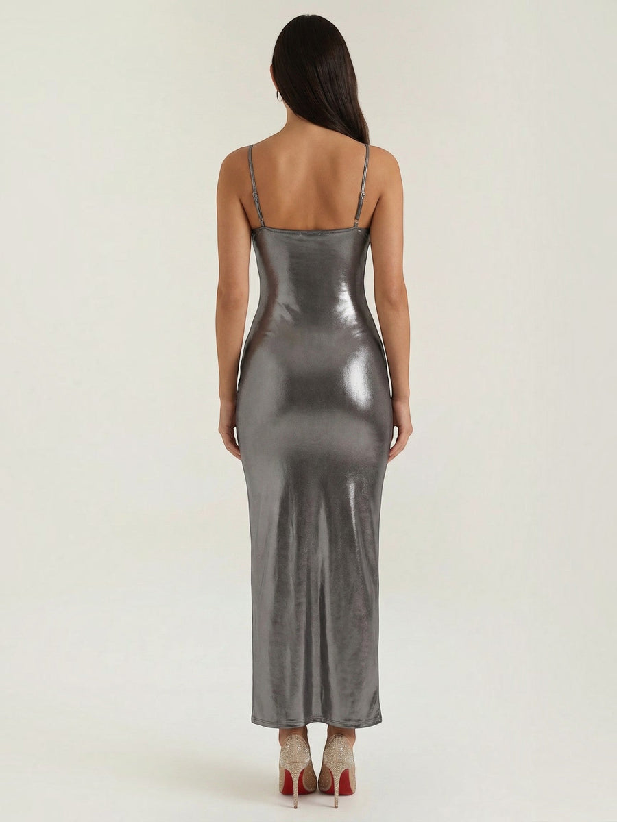 Uma Metallic Bodycon Maxi Dress