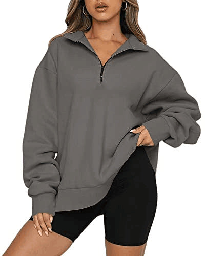 Tatum Half Zip Collared Sweatshirt