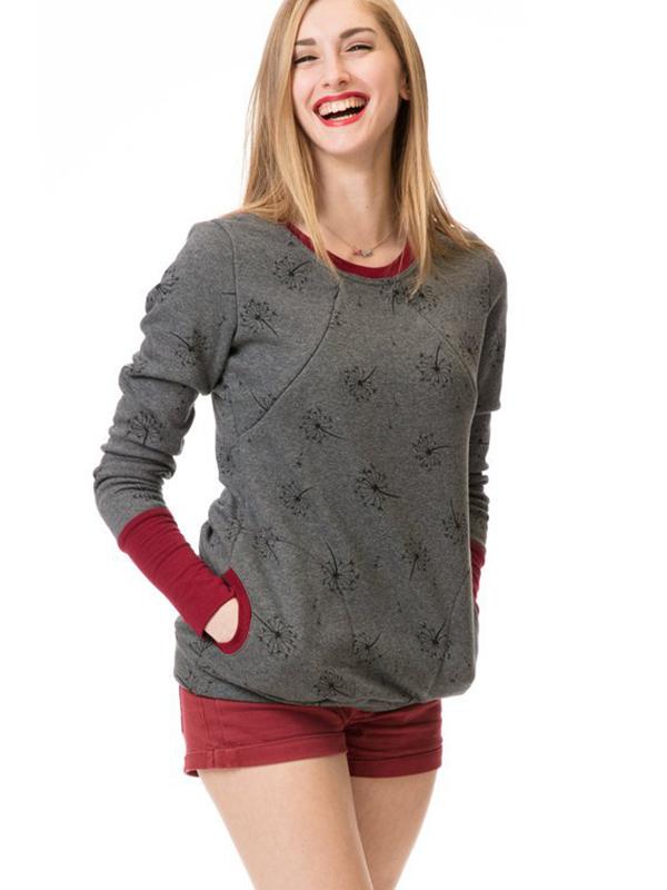 Swantje Cowl Neck Nursing Zip Maternity Tunic Sweatshirt