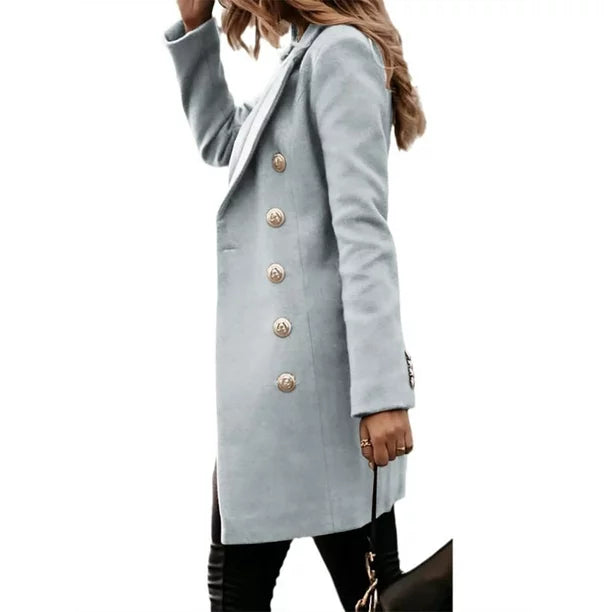 Juniper Double Breasted Lapel Long Coat