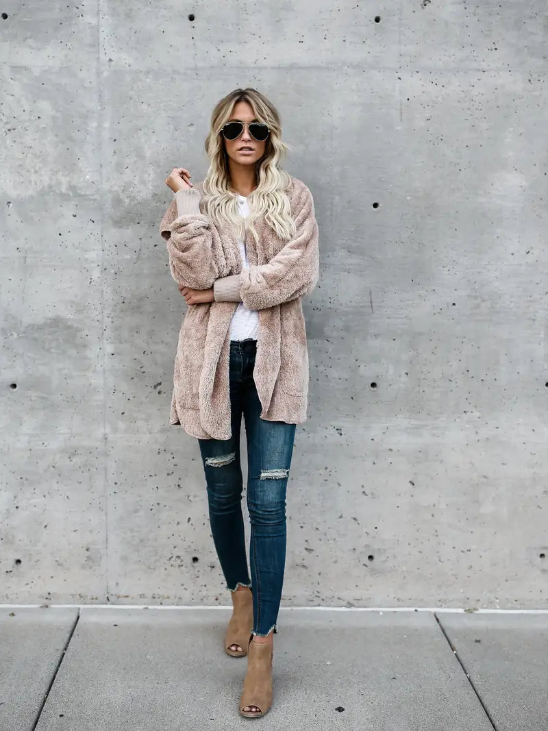 Tamia Oversized Sherpa Hooded Cardigan