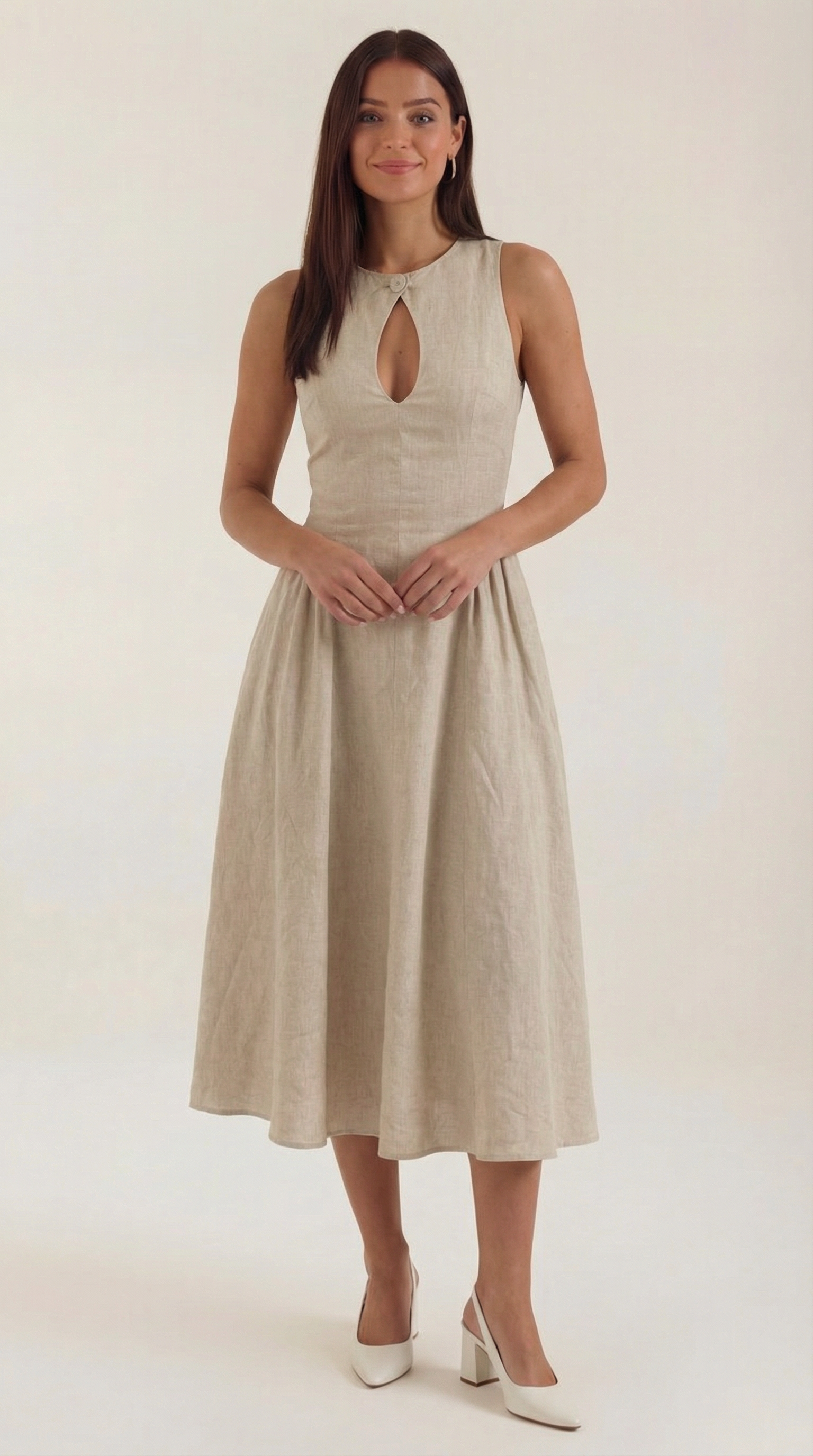 Nancy Linen Cutout Dress