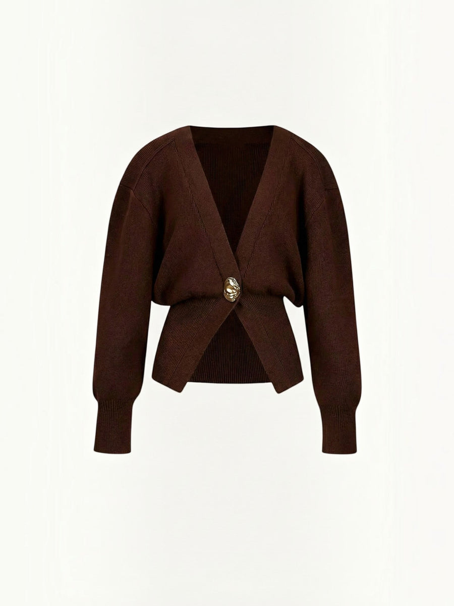 Christine Single Button Deep V Cardigan