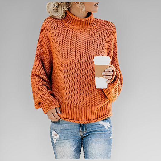 Rosina Waffle Knit Oversized Turtleneck