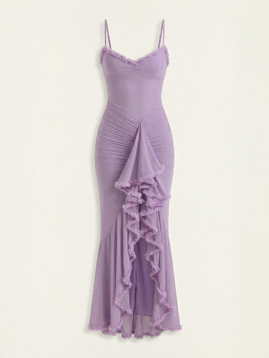 Wisteria Ruffle High Low Maxi Dress
