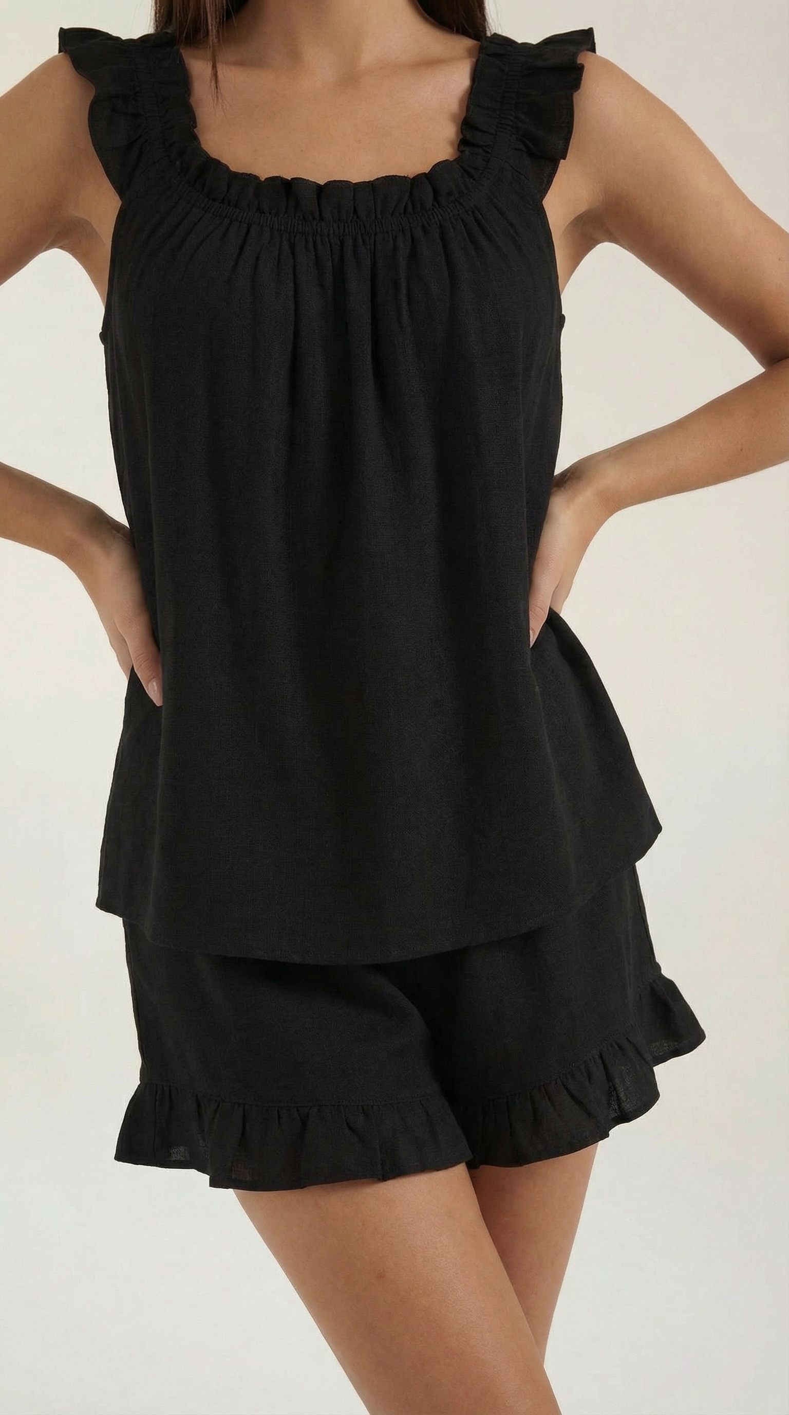 Helen Ruffled Cotton Set