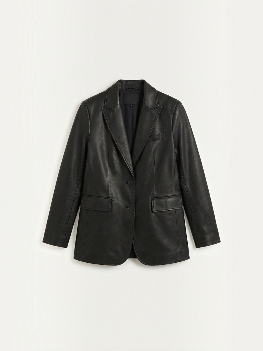 Catherine Faux Leather Oversized Blazer