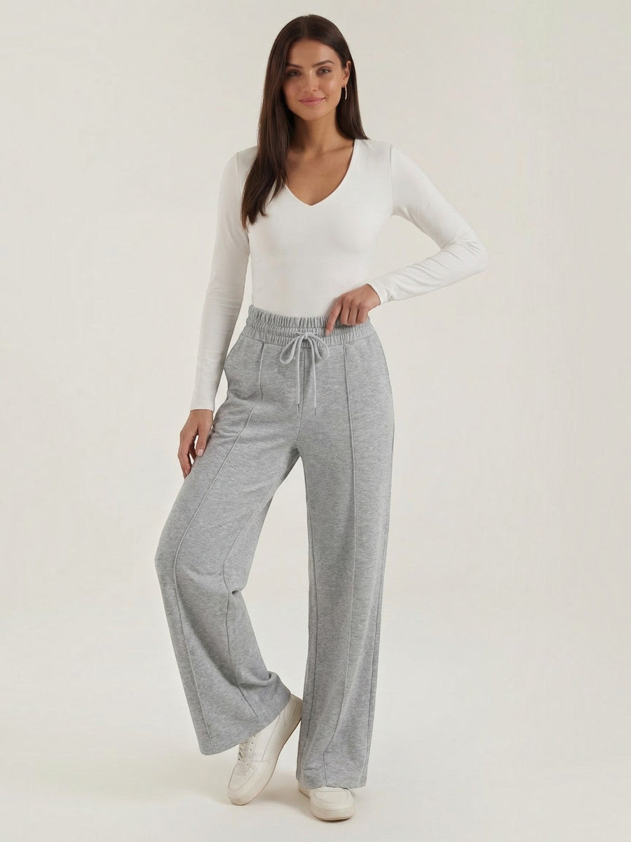 Ellie Wide Leg Elastic Waist Joggers