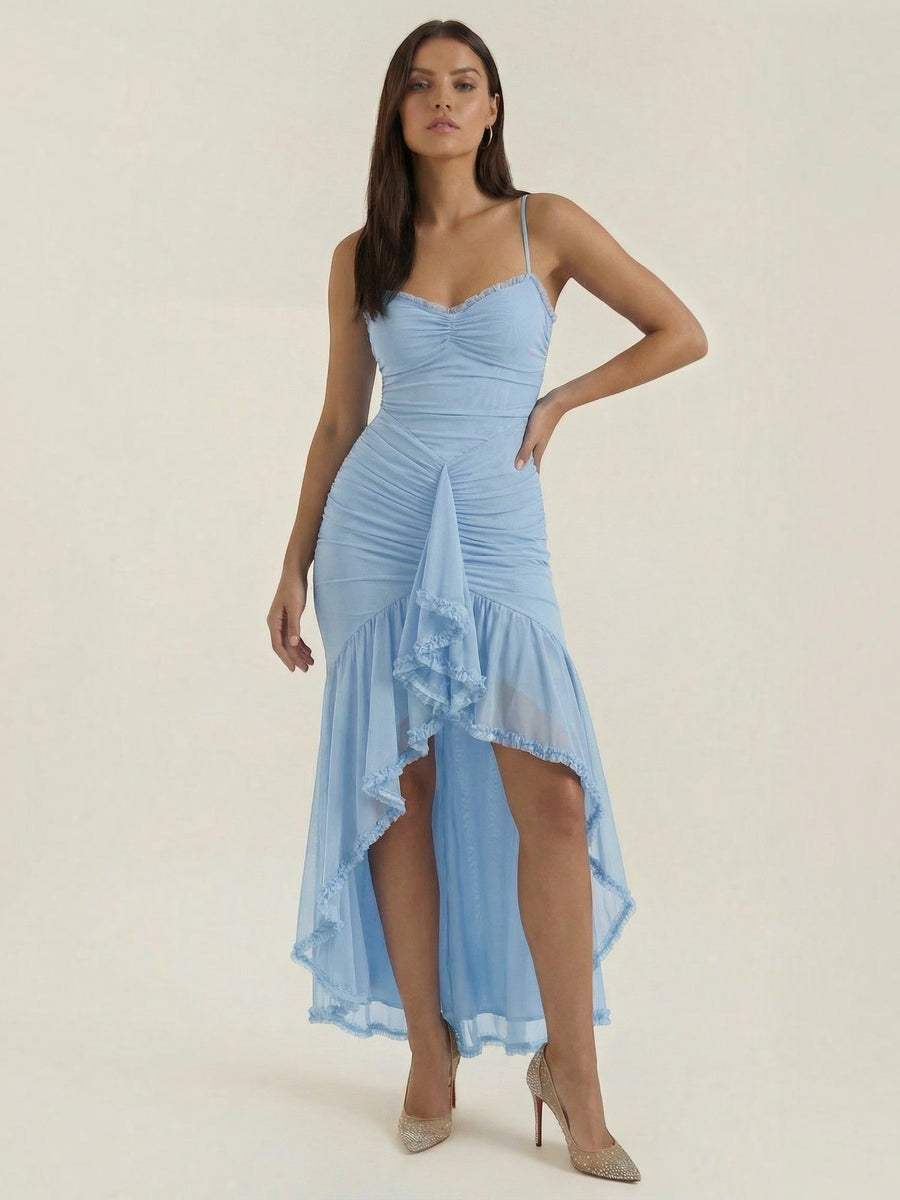Wisteria Ruffle High Low Maxi Dress