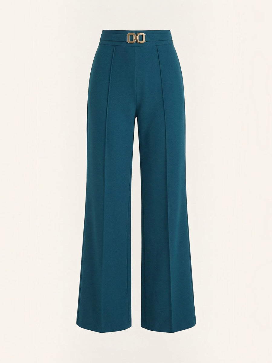 Maxine Buckle Detail Wide Leg Pants