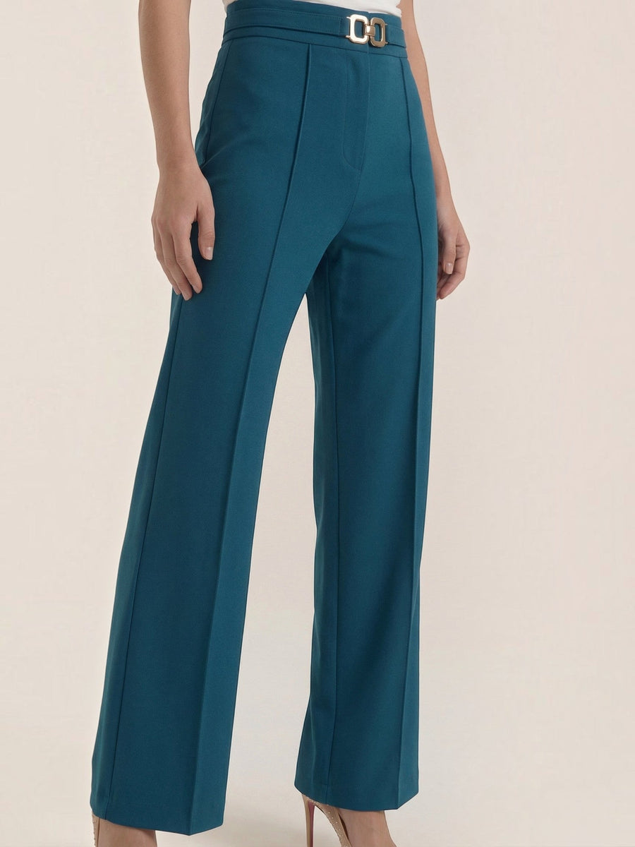 Maxine Buckle Detail Wide Leg Pants