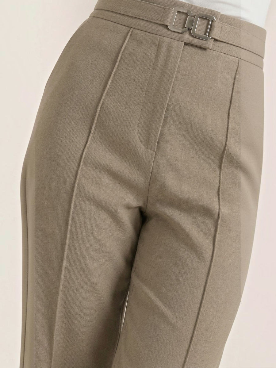 Maxine Buckle Detail Wide Leg Pants