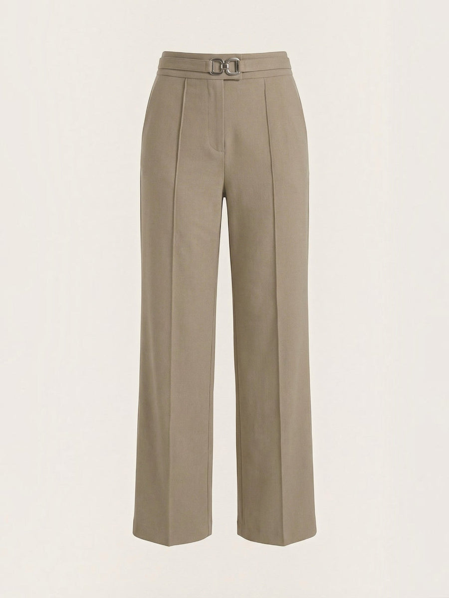 Maxine Buckle Detail Wide Leg Pants