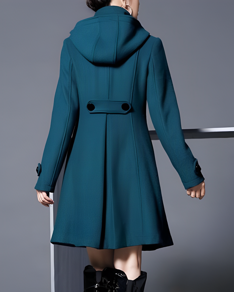 Aurora Hooded Double Breasted A Line Coat