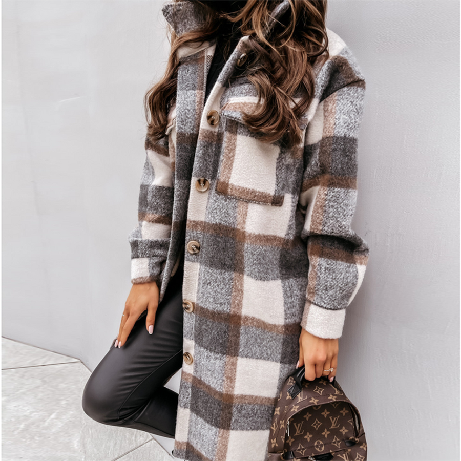 Simone Oversized Plaid Long Shacket