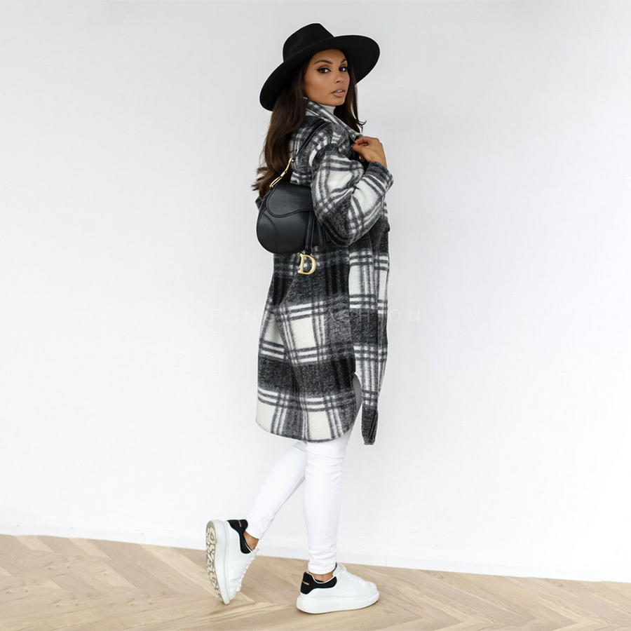 Simone Oversized Plaid Long Shacket