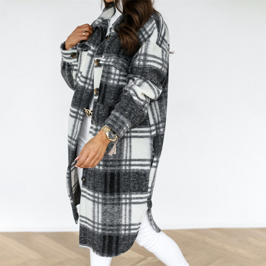Simone Oversized Plaid Long Shacket