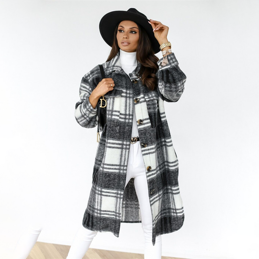 Simone Oversized Plaid Long Shacket