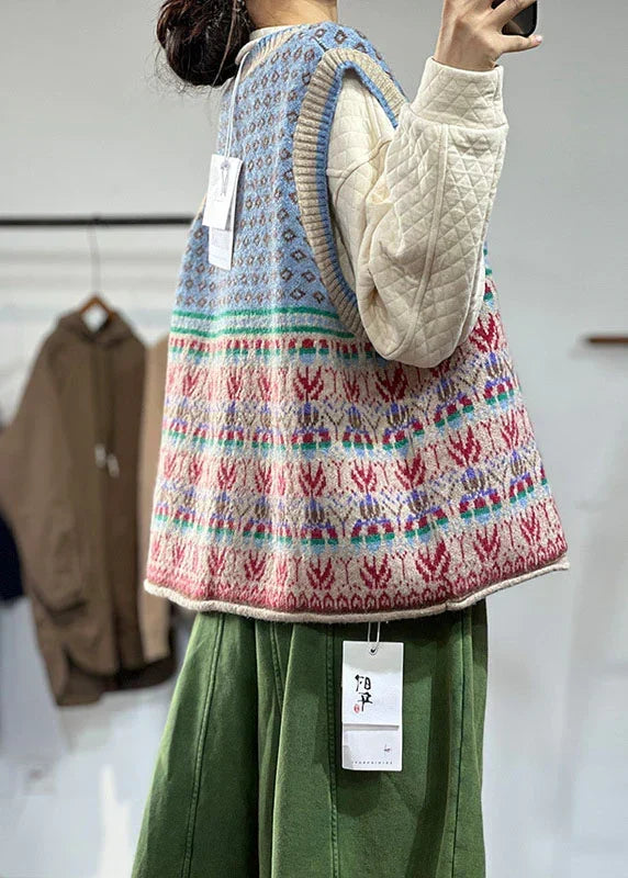 Coralie Oversized Print Knit Vest