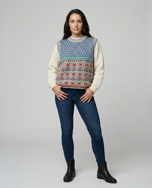 Coralie Oversized Print Knit Vest