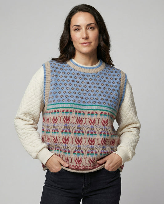 Coralie Oversized Print Knit Vest