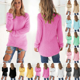 Laila - Fluffy Knitted Jumper - Fuzzy Jumper