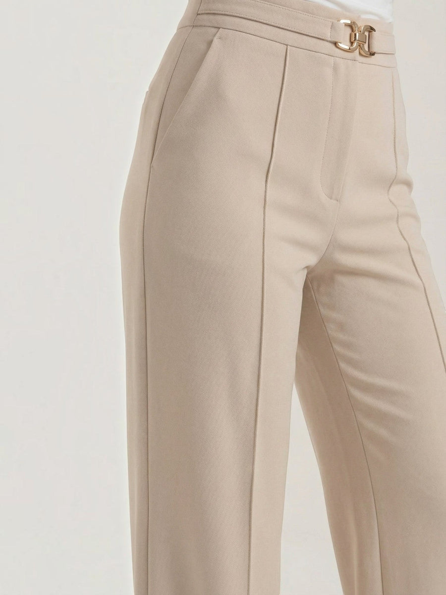 Maxine Buckle Detail Wide Leg Pants