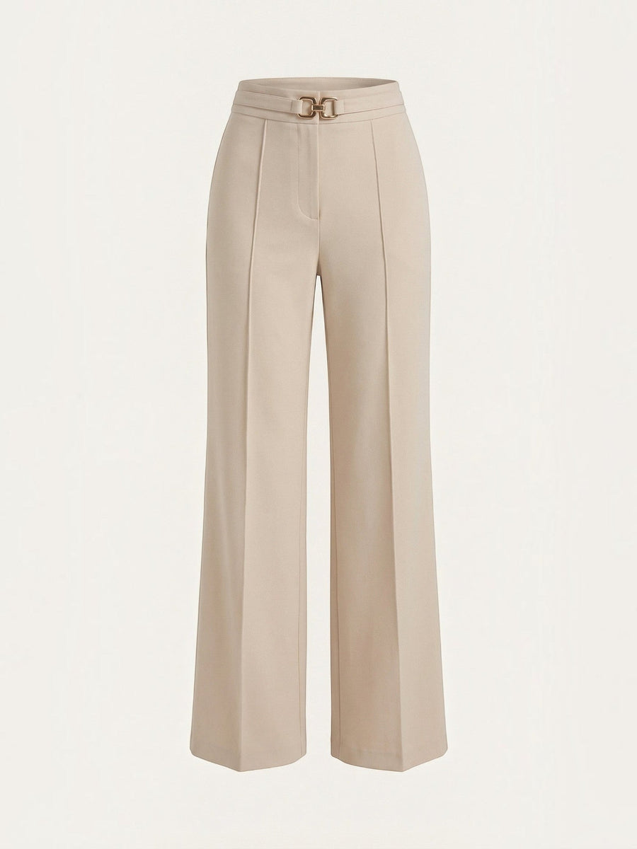Maxine Buckle Detail Wide Leg Pants