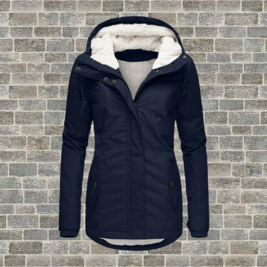 Janina Teddy Lined Hood Short Parka