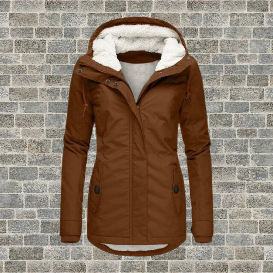 Janina Teddy Lined Hood Short Parka