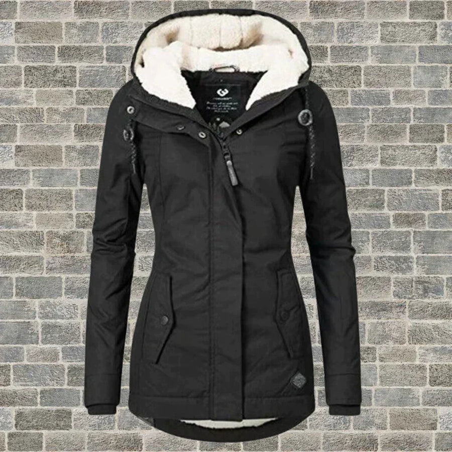 Janina Teddy Lined Hood Short Parka