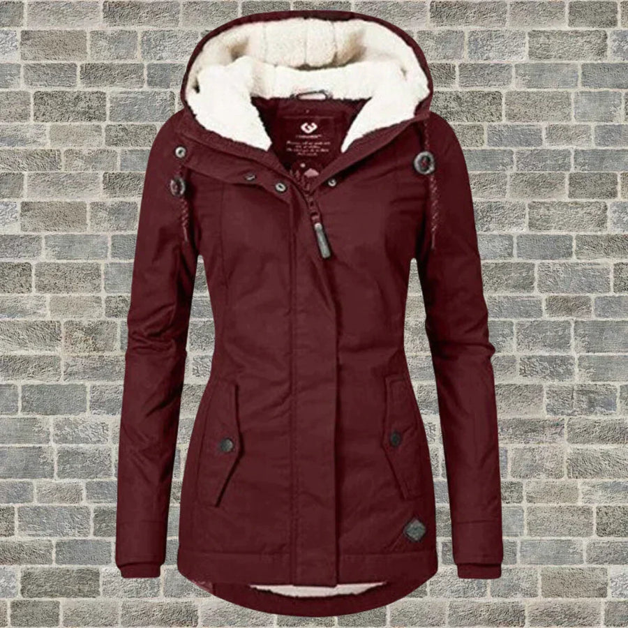 Janina Teddy Lined Hood Short Parka