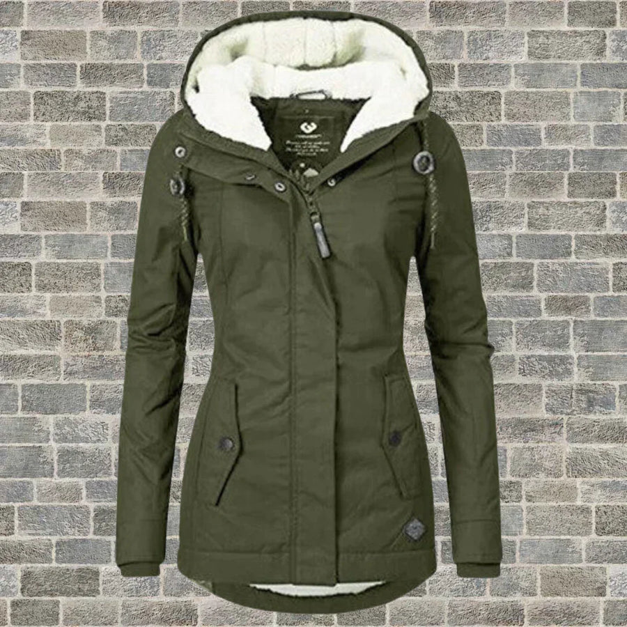 Janina Teddy Lined Hood Short Parka