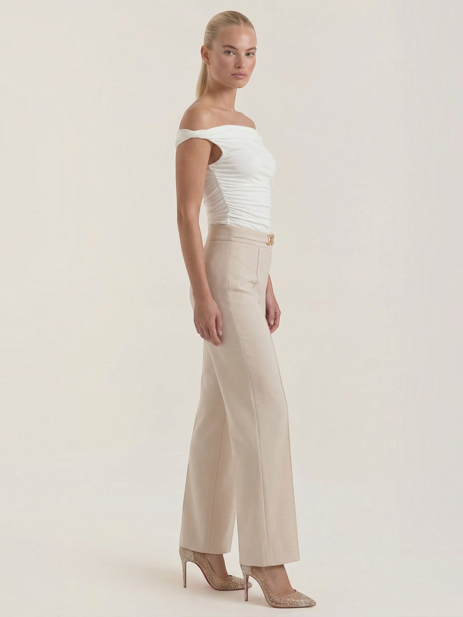 Maxine Buckle Detail Wide Leg Pants