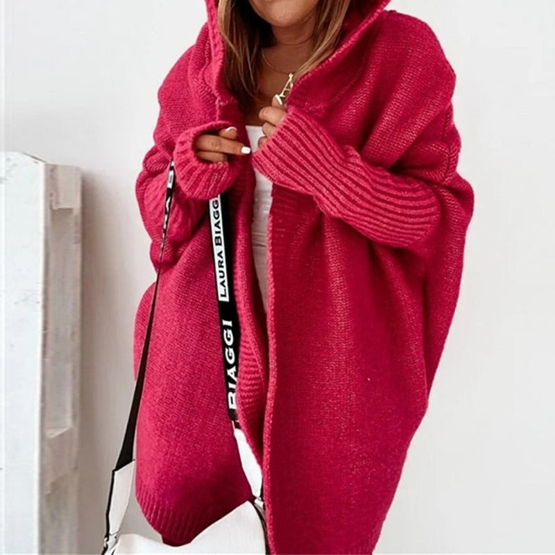 Yara Long Hooded Open Front Cardigan