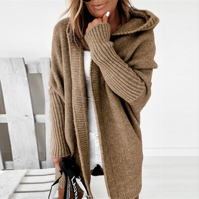 Yara Long Hooded Open Front Cardigan