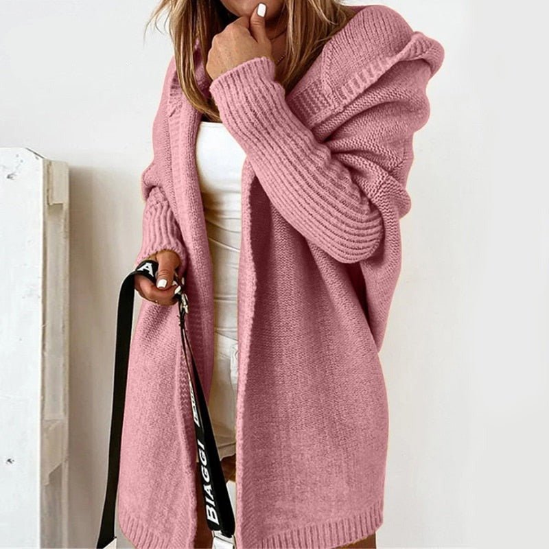 Yara Long Hooded Open Front Cardigan