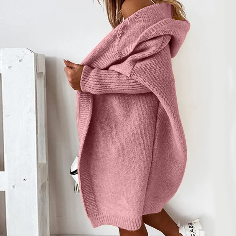 Yara Long Hooded Open Front Cardigan
