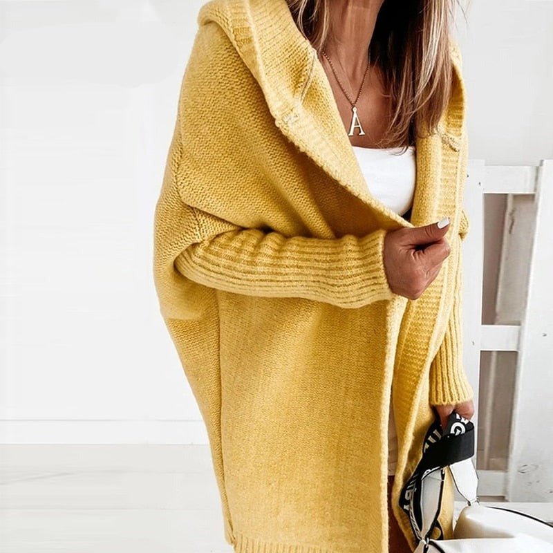 Yara Long Hooded Open Front Cardigan