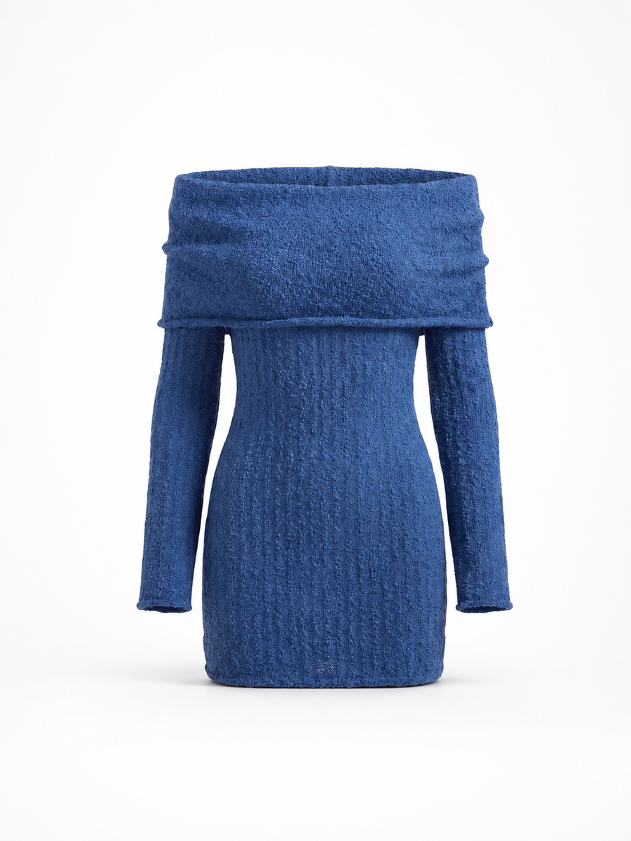 Rochelle Off Shoulder Long Sleeve Knit Mini Dress