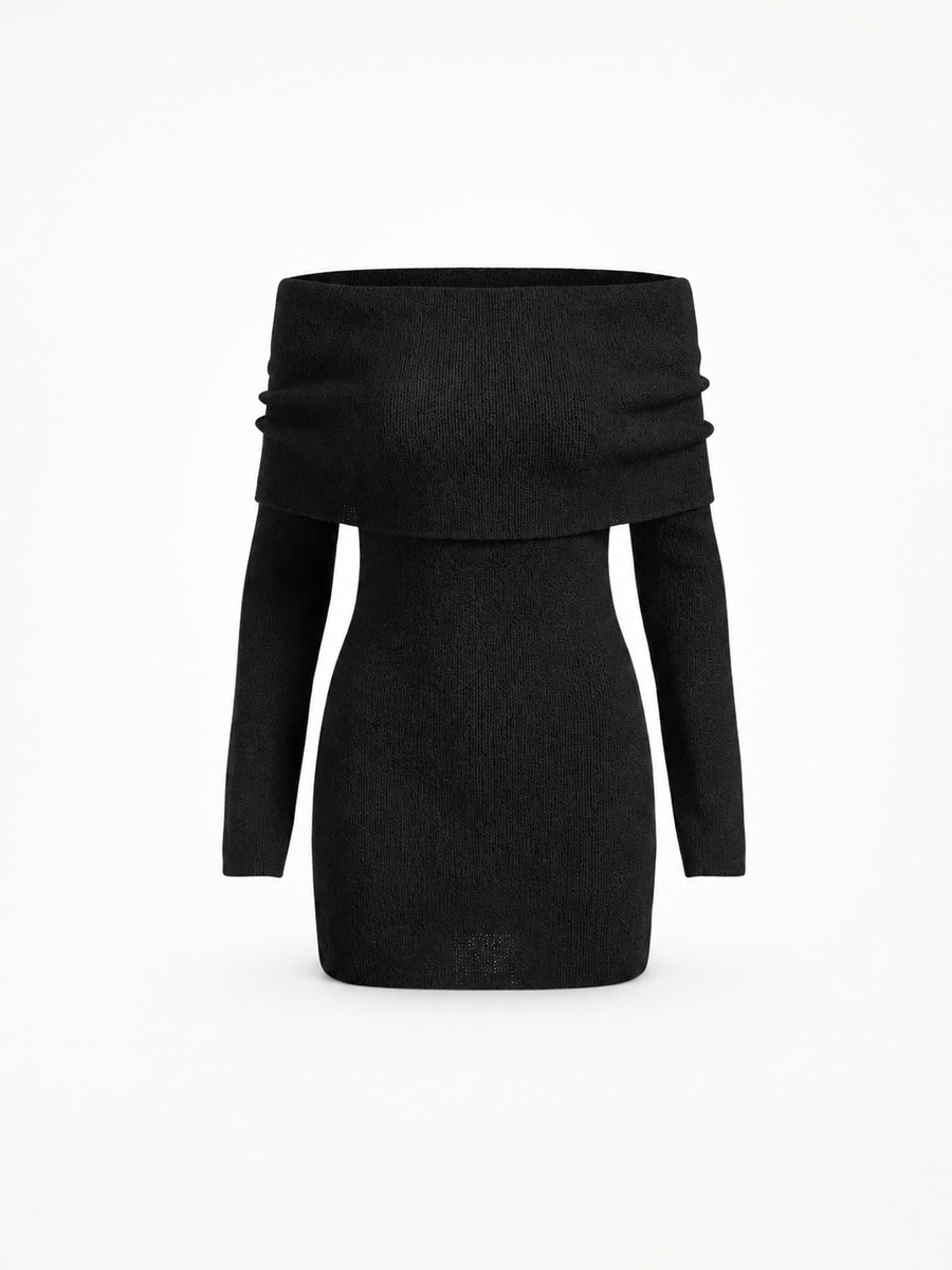 Rochelle Off Shoulder Long Sleeve Knit Mini Dress