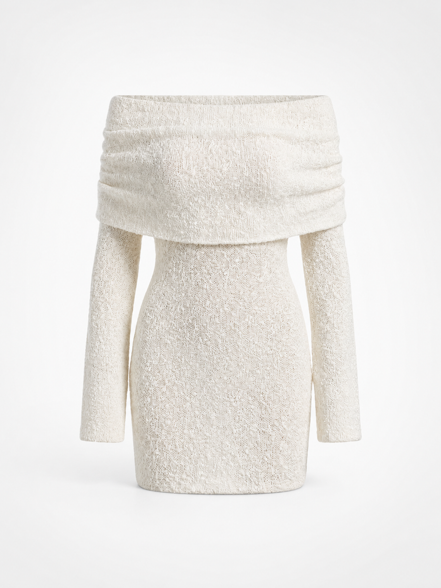 Rochelle Off Shoulder Long Sleeve Knit Mini Dress
