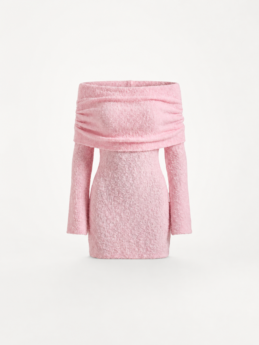 Rochelle Off Shoulder Long Sleeve Knit Mini Dress