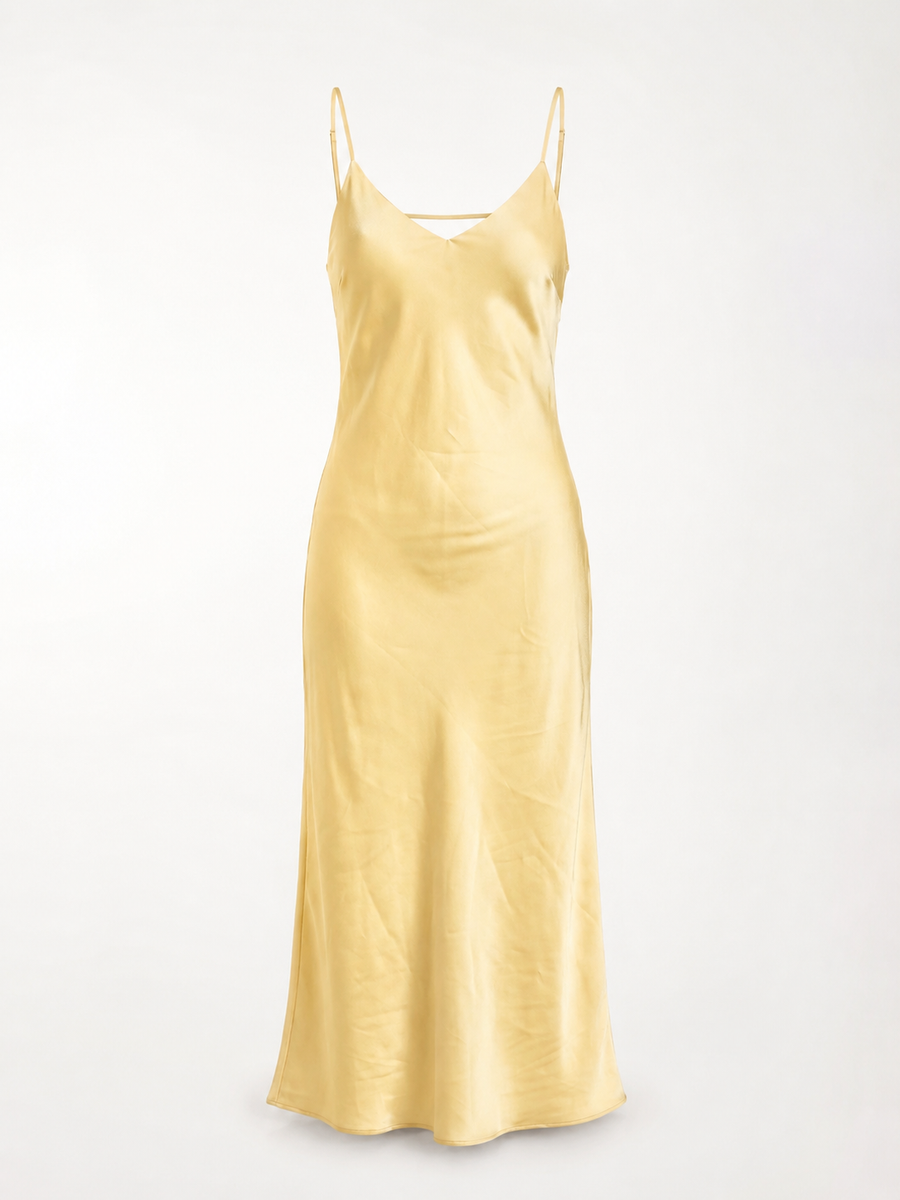 Bianca Bias Cut Shimmer Slip Maxi Dress