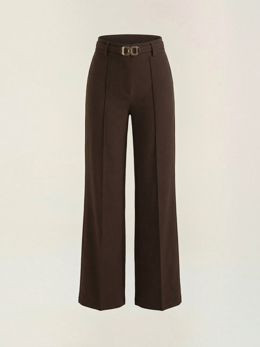 Maxine Buckle Detail Wide Leg Pants