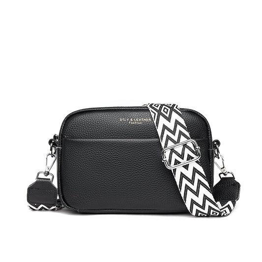 Nelia Leather Crossbody Bag with Zigzag Strap