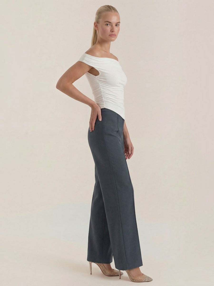 Maxine Buckle Detail Wide Leg Pants